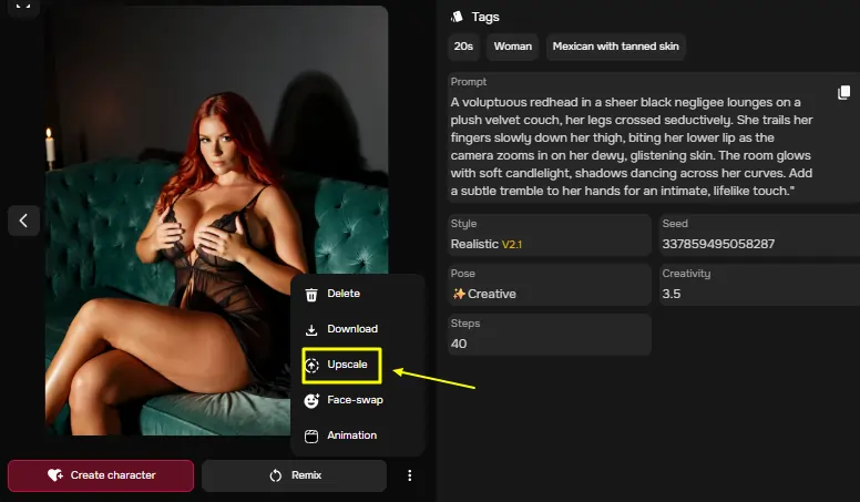 Upscale Option in Sugarlab AI