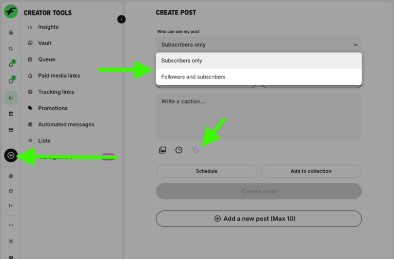 Setting audience type for Adult Fanvue Content