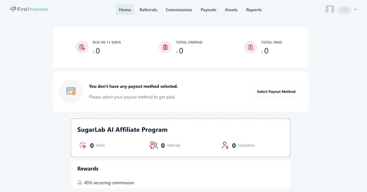 Sugarlab.ai Affiliate Dashboard