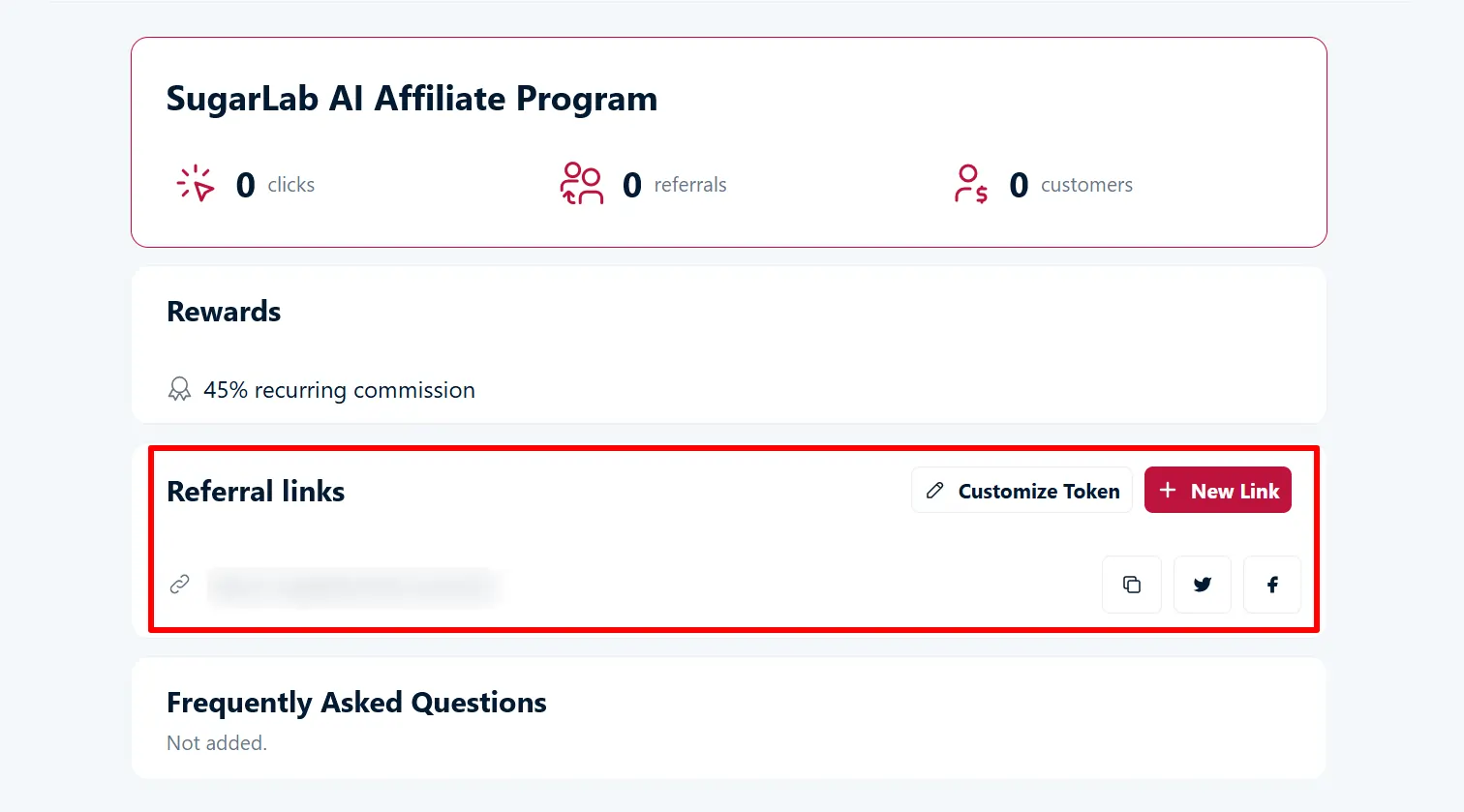 Unique tracking links for Sugarlab AI Affiliates